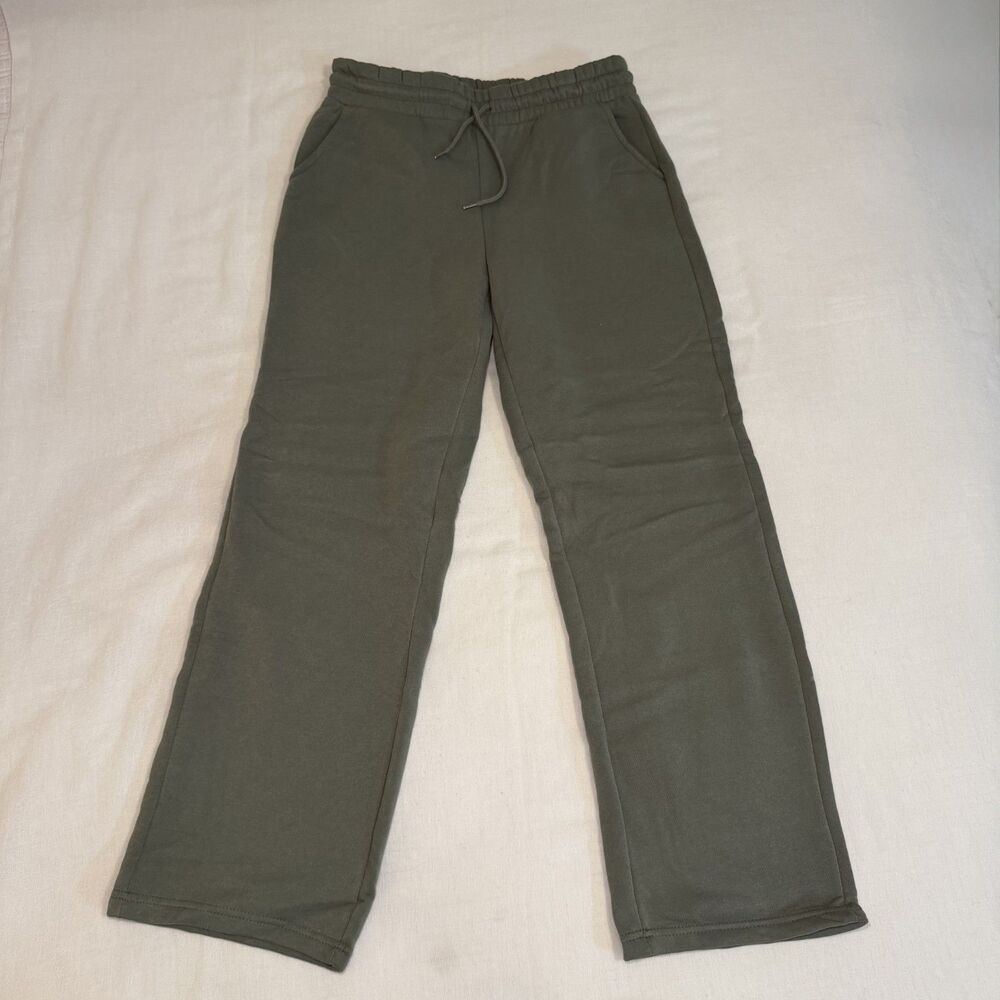 Better Together Large Green Wide Leg Sweatpants Olive Fleece Joggers Pants L